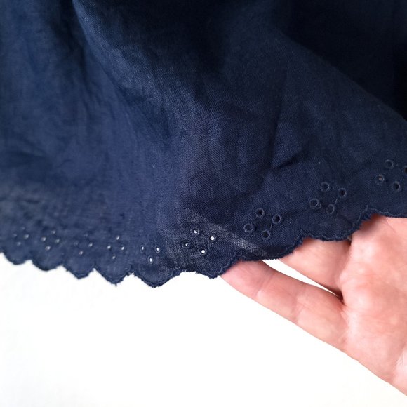 Ann Taylor Navy Linen Top - sz 14 - Picture 4 of 12